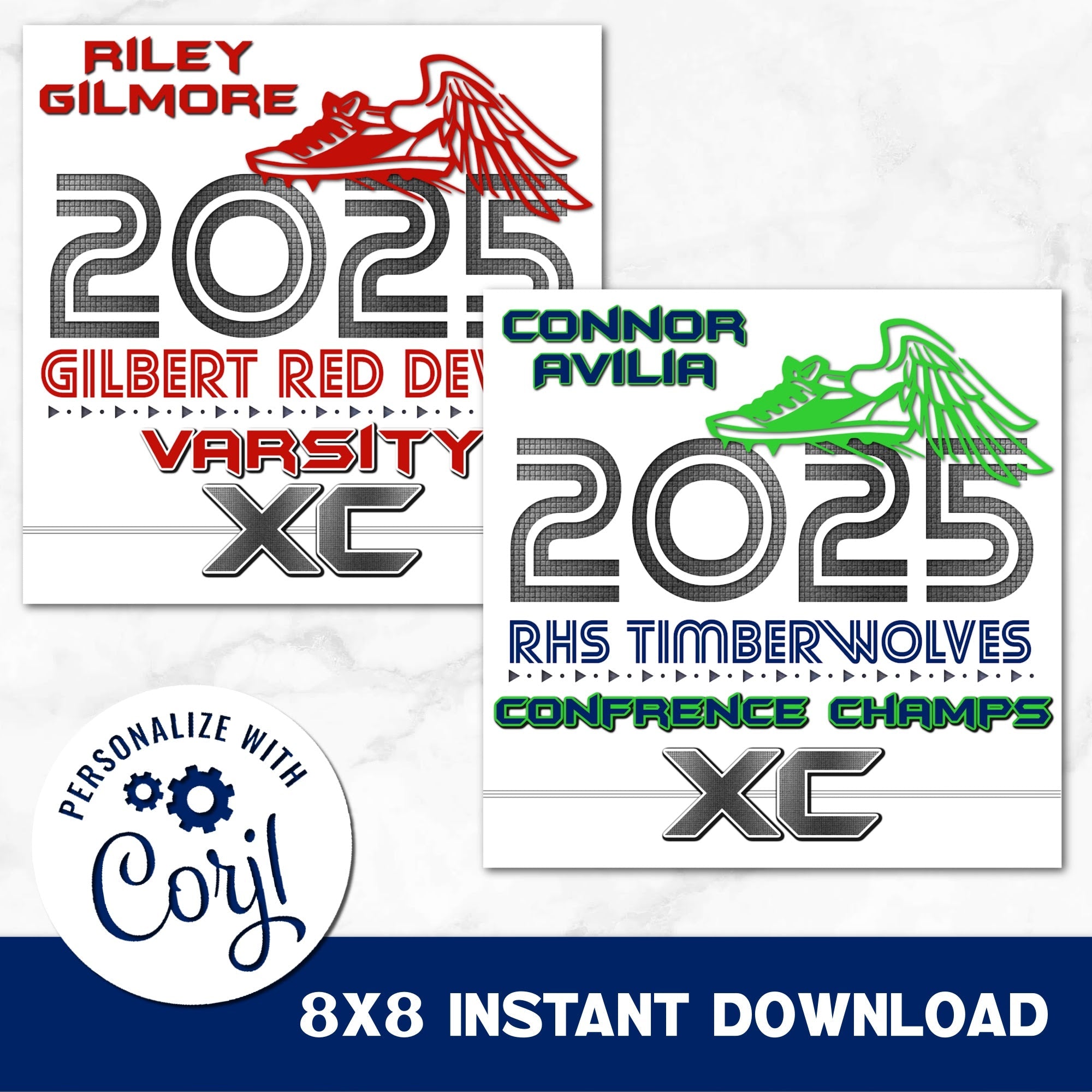 Instant Download Printable Cross Country Sign You Can Personalize in Corjl.