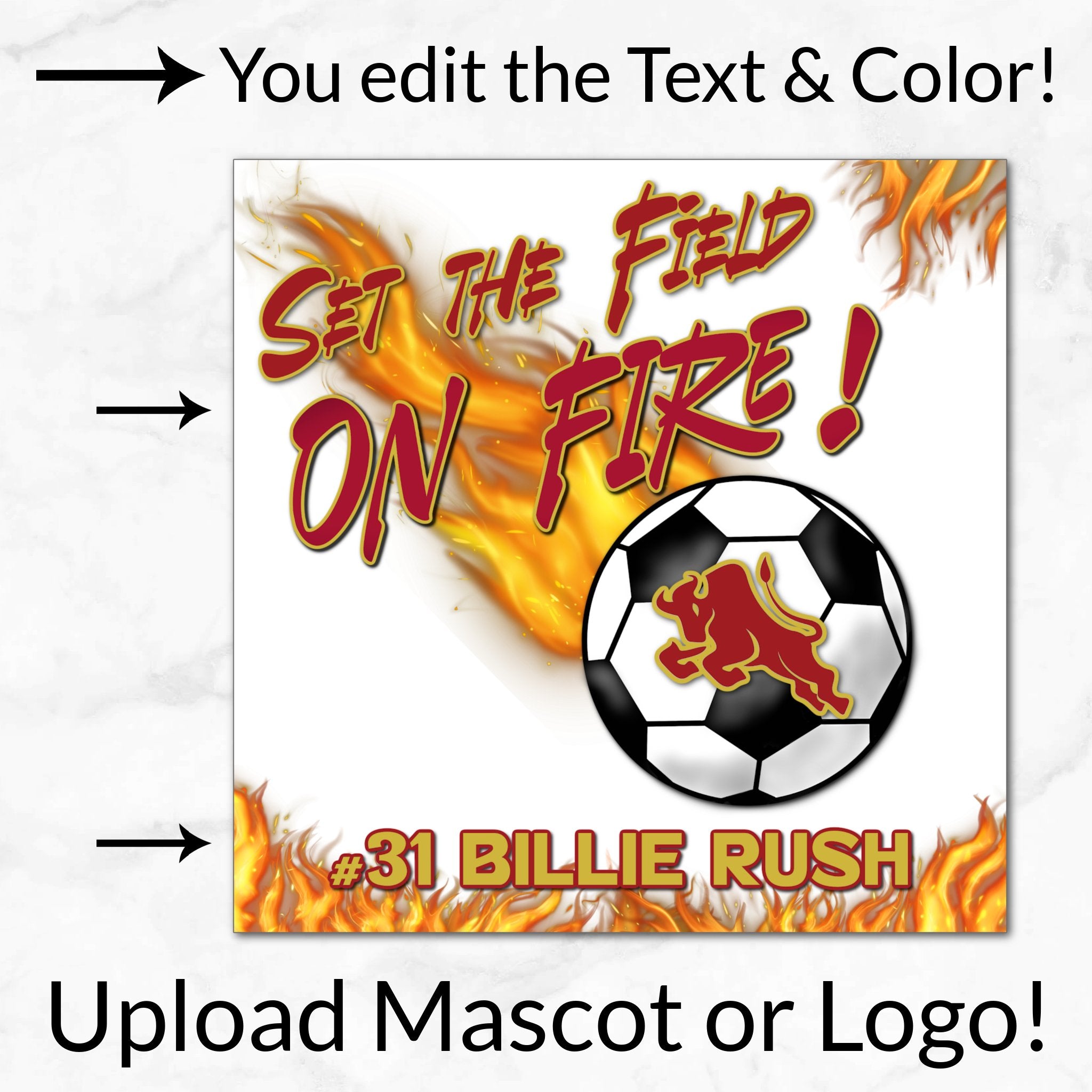 Soccer Set the Field on Fire Digital Download Locker Decoration