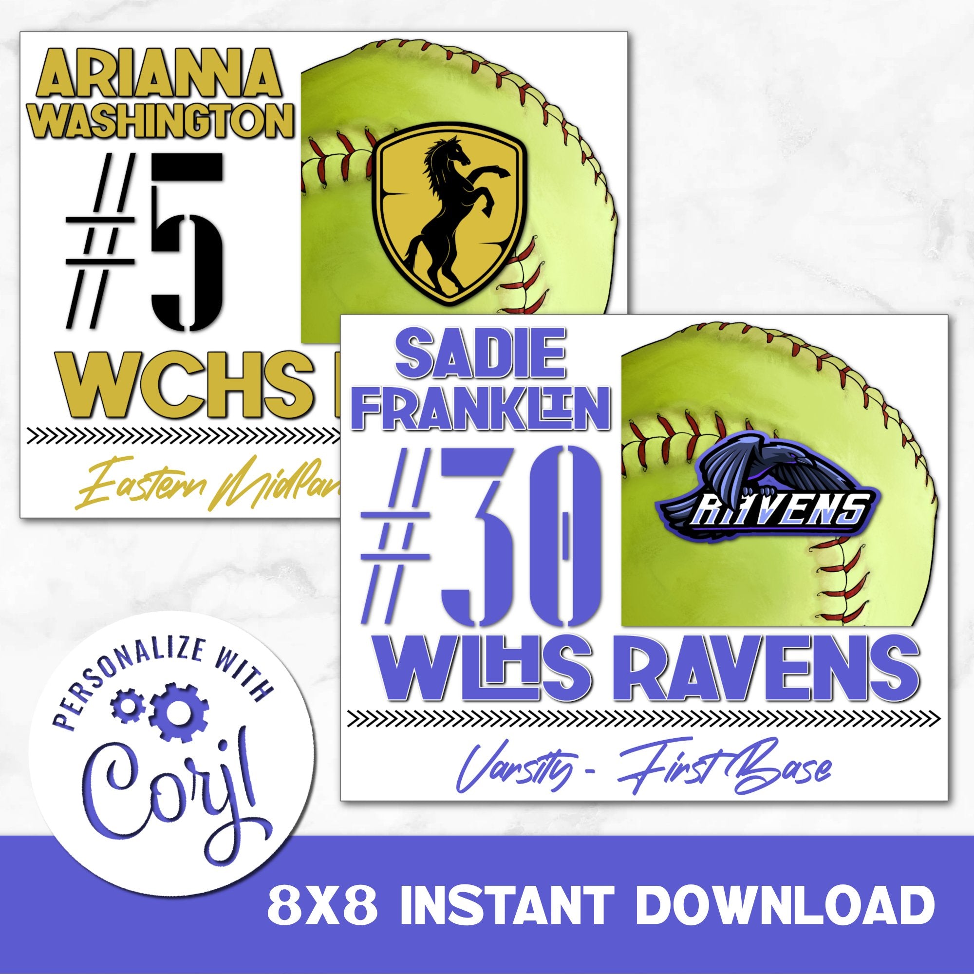 Softball Corner Digital Download Locker Decoration