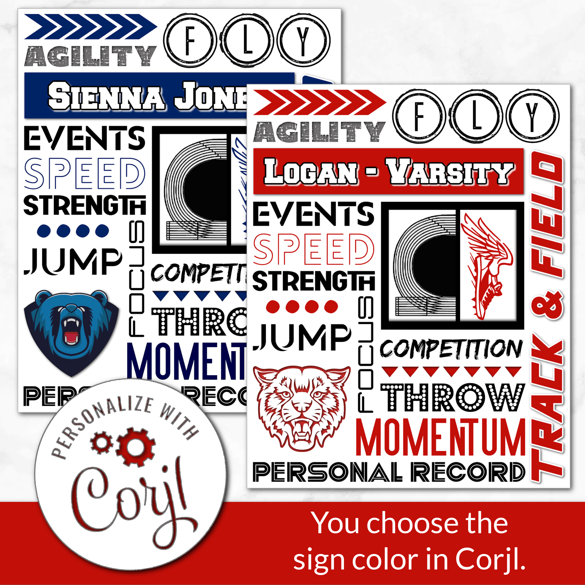 Track & Field Collage Digital Download Locker Decoration