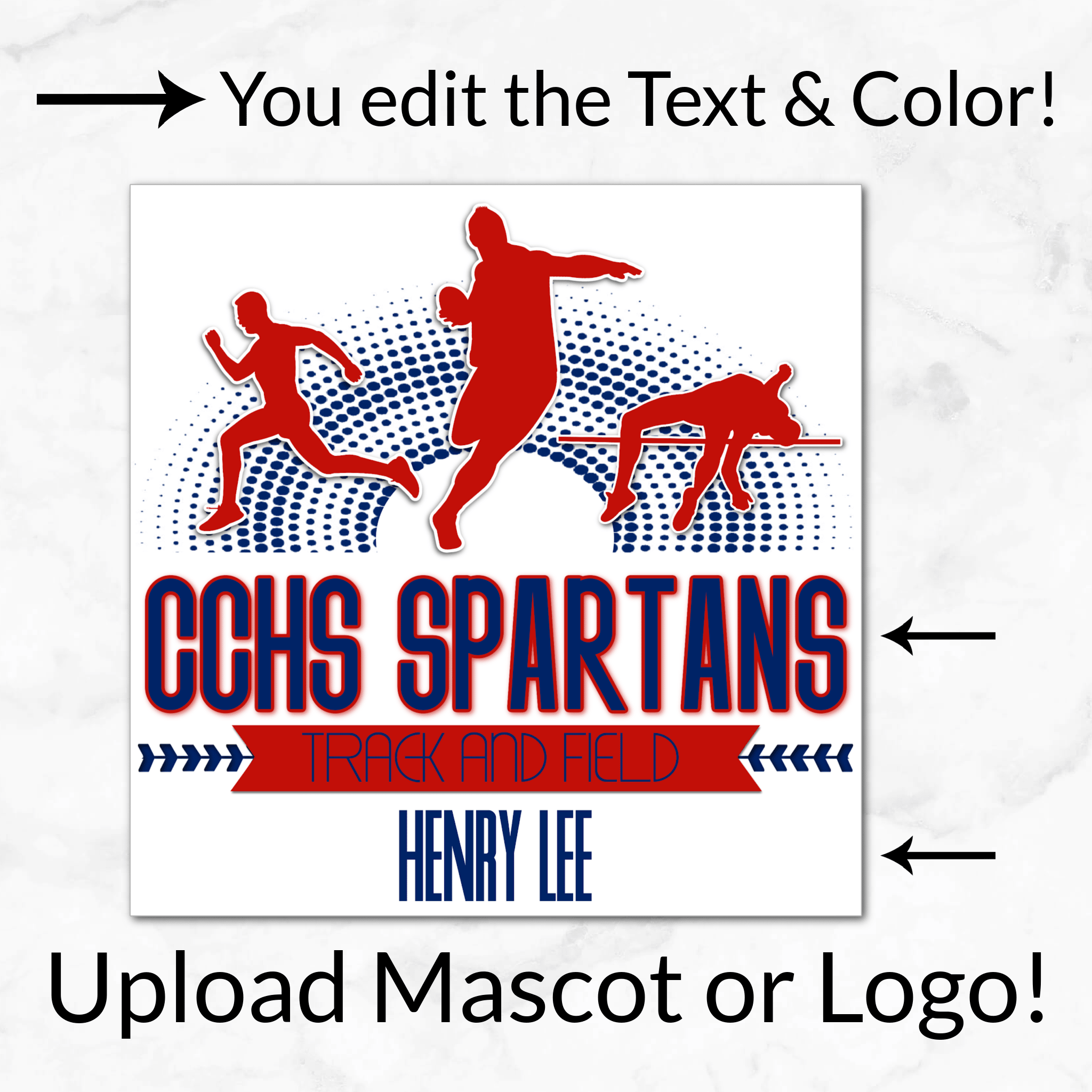 Track & Field Men's Halftone Digital Download Locker Decoration