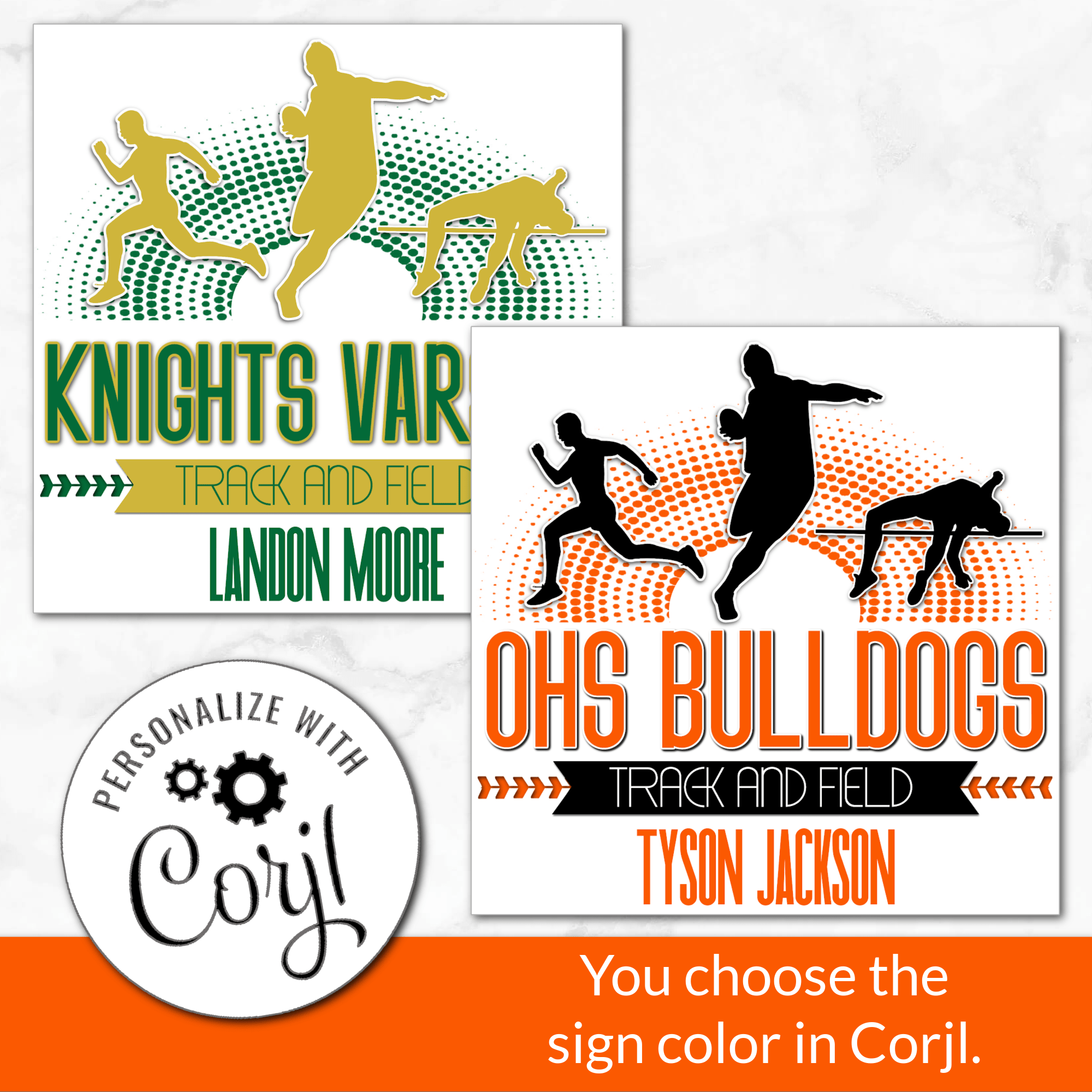 Track & Field Men's Halftone Digital Download Locker Decoration