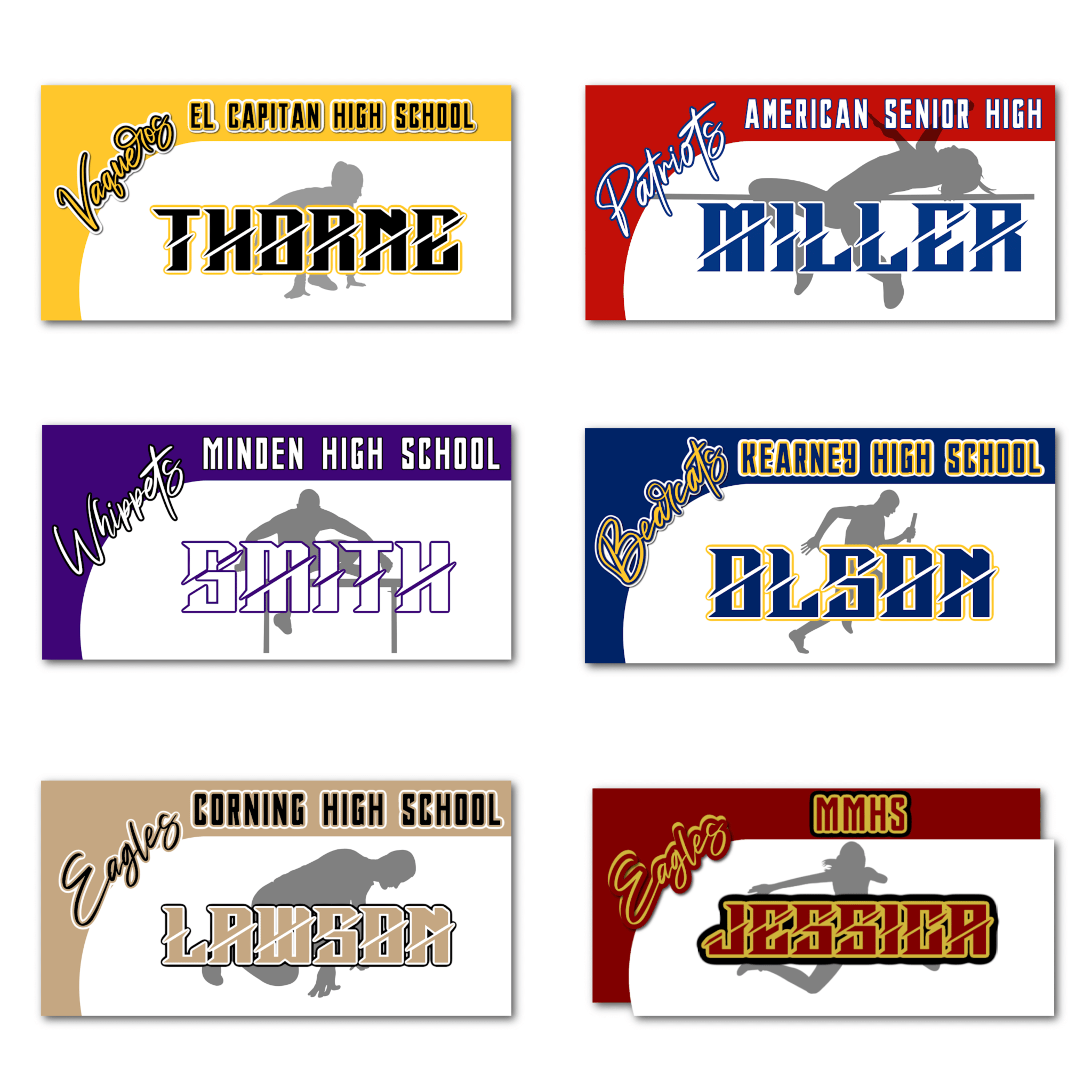 Track & Field Rectangle Locker Magnet Personalized Decoration