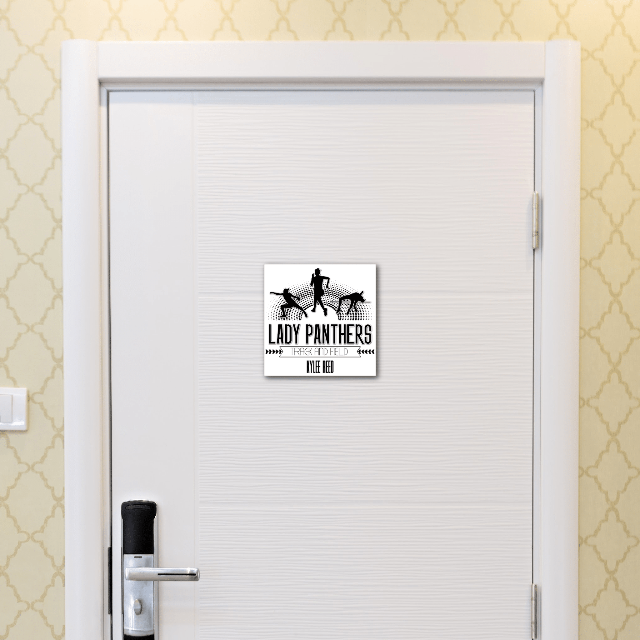 Track & Field Women's Halftone Digital Download Locker Decoration