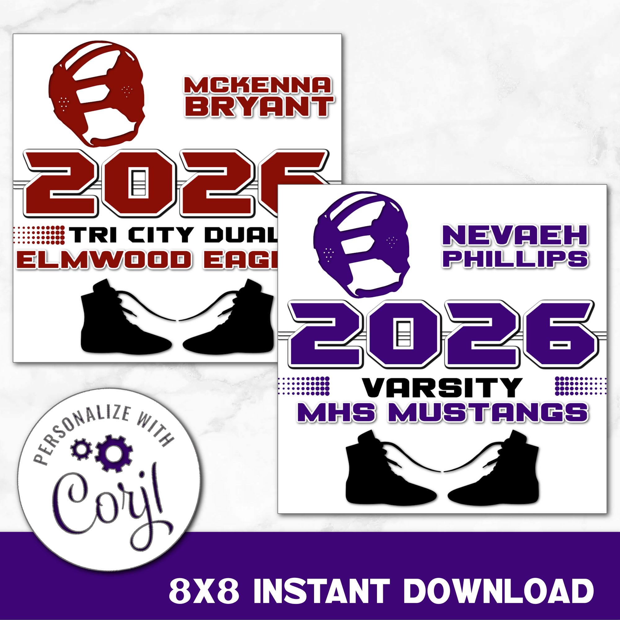 Wrestling Year Digital Download Locker Decoration